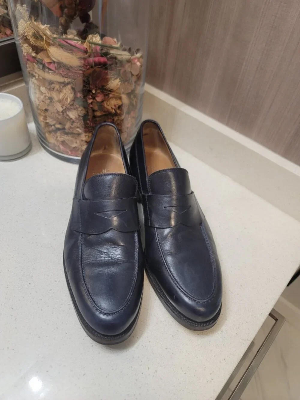 Sid Mashburn Men 10.5 Leather Penny Loafers Italian Dress Shoes. Black